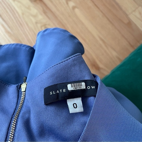 Slate & Willow Periwinkle Blue Trapeze Bell Sleeves Ruffle Hem Shift Dress EUC 0 - Picture 9 of 11